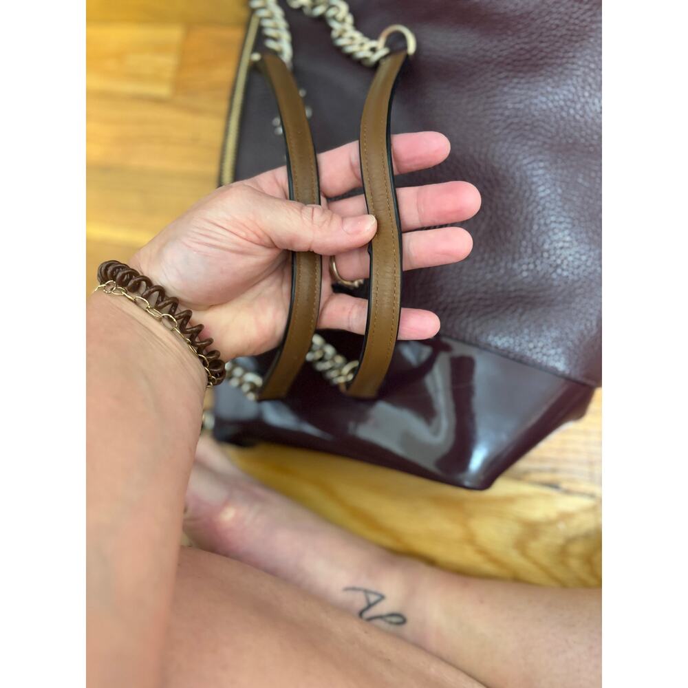 COACH AVA Patent Pebbled Leather Ava Chain - Picture 10 of 11